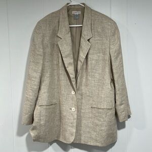 Talbots Linen Jacket Top beige 18